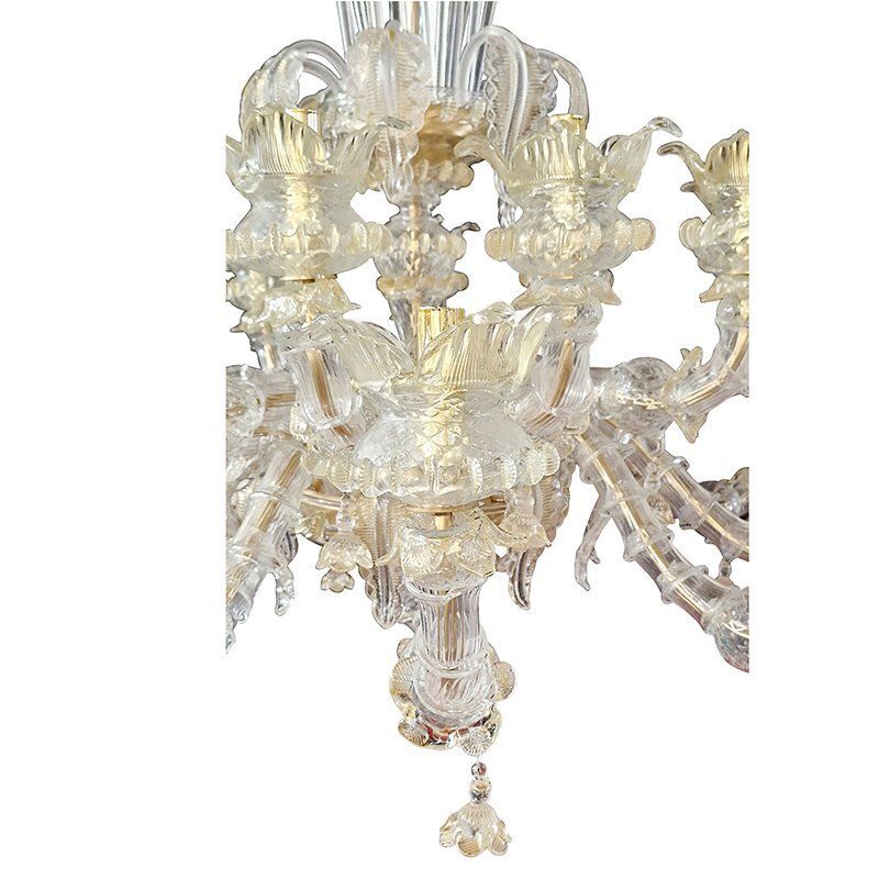photo furniture Murano Glass Chandelier In Gold Crystal In The Style Of Rezzonico, 1930s