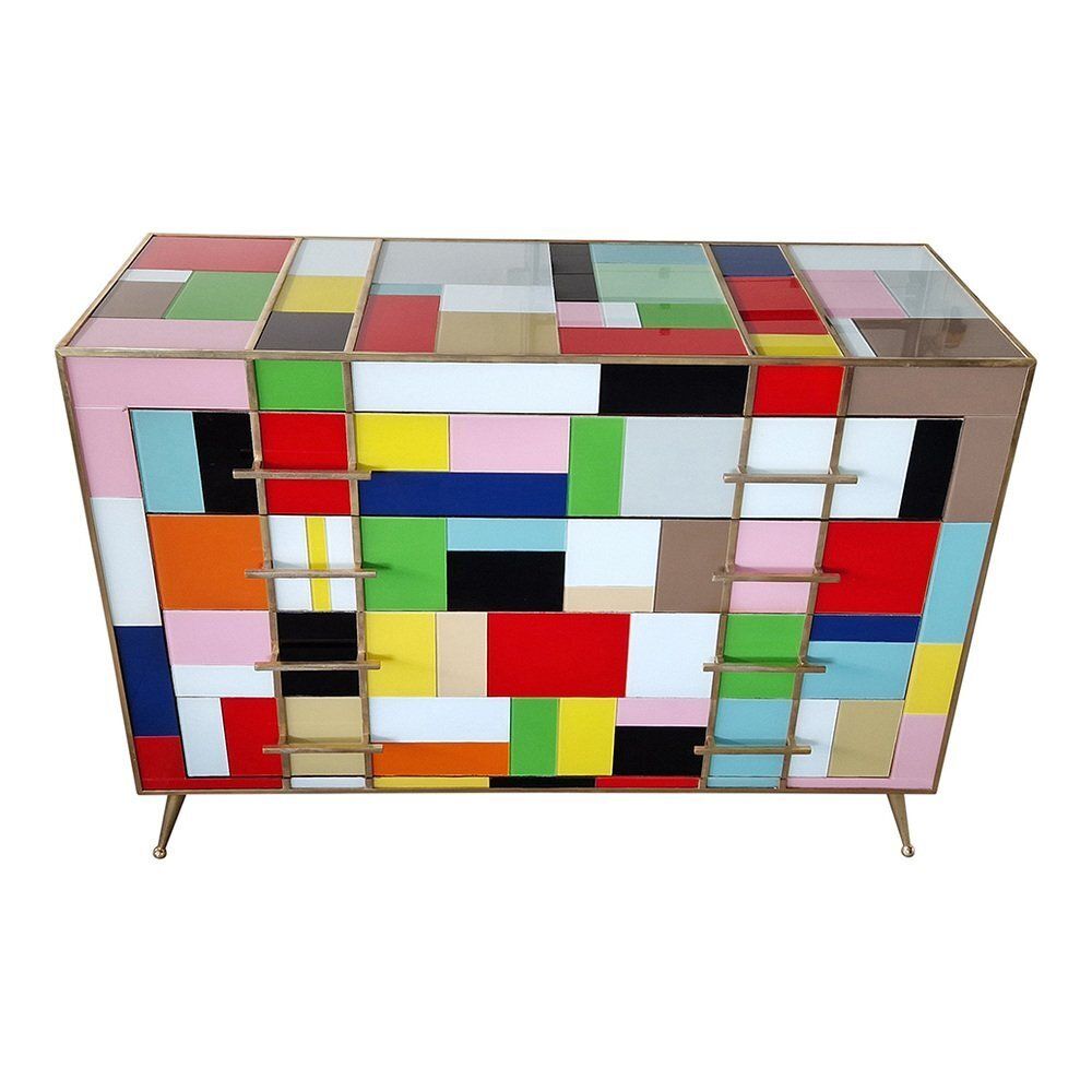 Dresser With 4 Glass Drawers, 1980s photo for sale