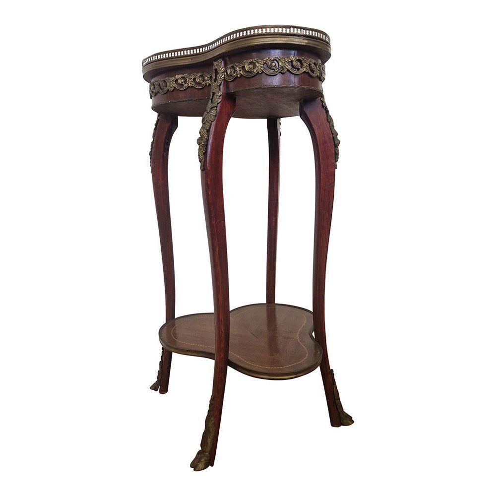Louis XV Guéridon Tripod Inlaid And Decorated In Gilded Bronze, 1980s photo furniture
