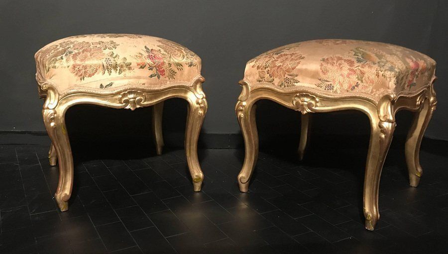 Giltwood Stools, Italy, 19th Century, Set Of 4 photo 7140.0