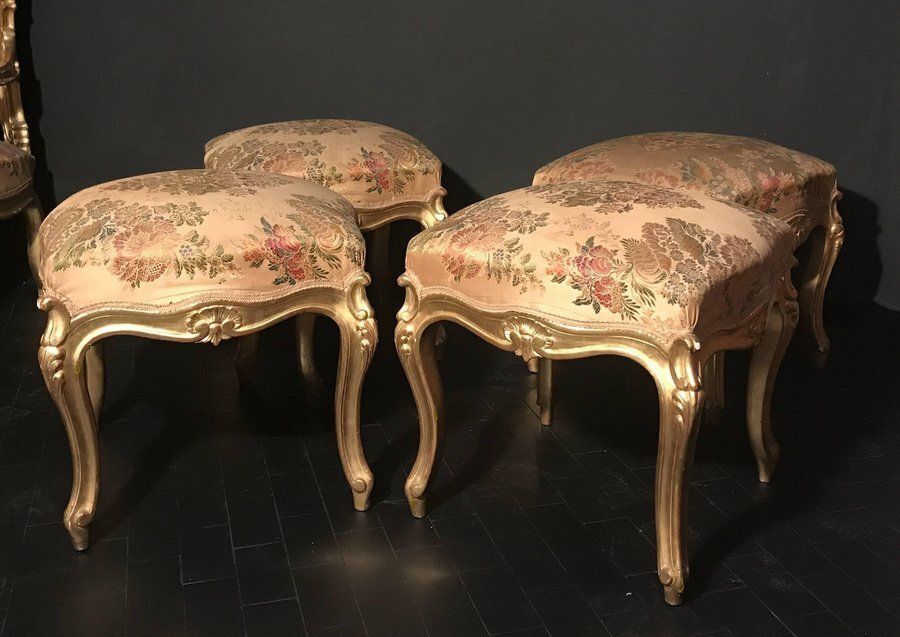 Giltwood Stools, Italy, 19th Century, Set Of 4 photo buy