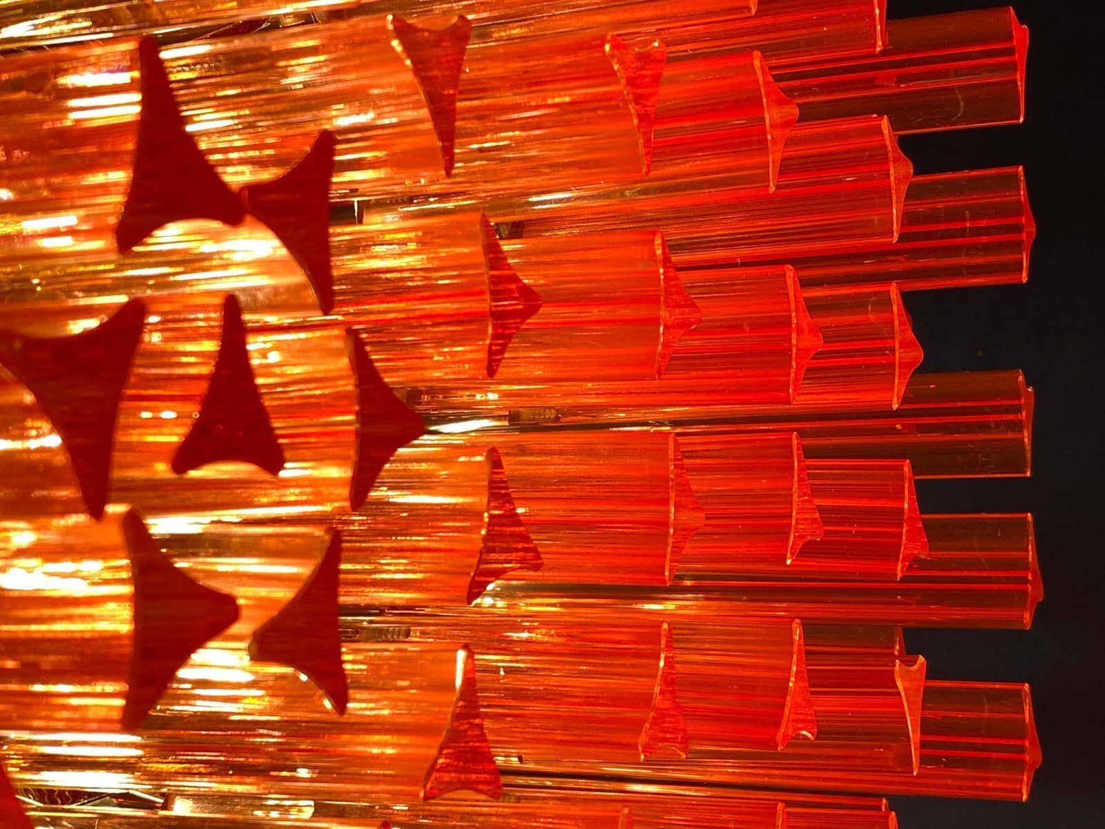 Coral Triedi Crystal Prism Chandelier photo vintage