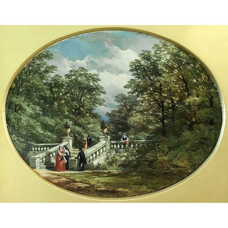 John Syer, Walk In The Park, 1800s, Oil On Canvas photo furniture