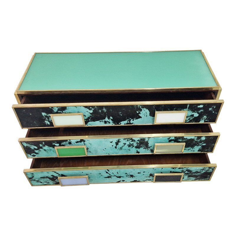 Three Drawer Glass Dresser, 1990s photo Furniture