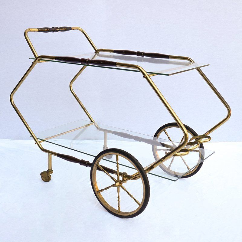 Bar Trolley With Glass Top, 1950s photo furniture