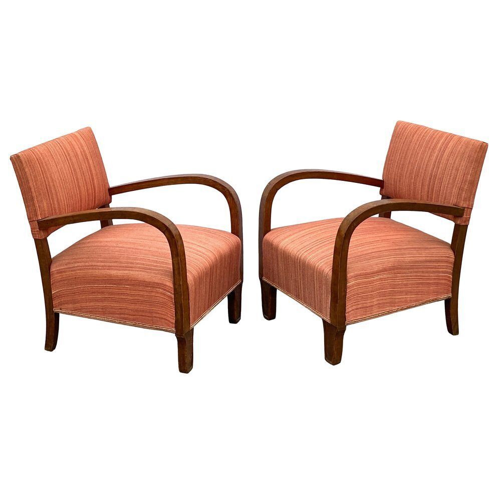 Set Of Art Deco Armchairs, 1940s