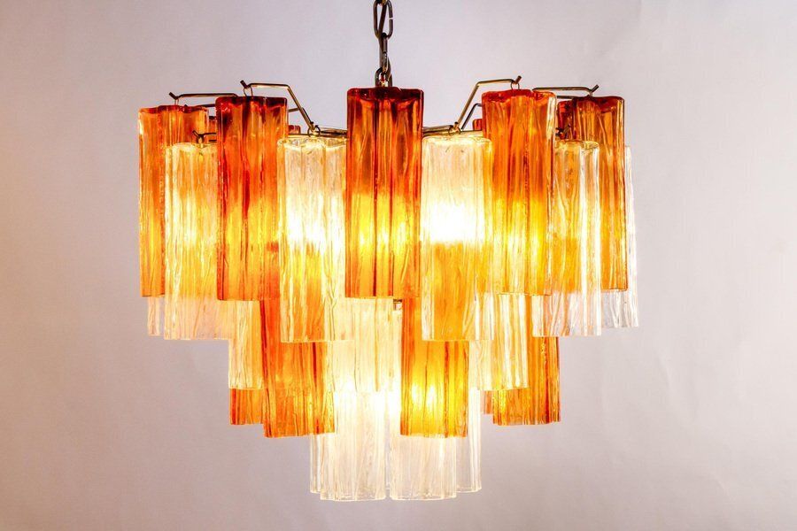 Gold And Clear Murano Glass Tronchi Chandelier, 1970s photo 6291.0