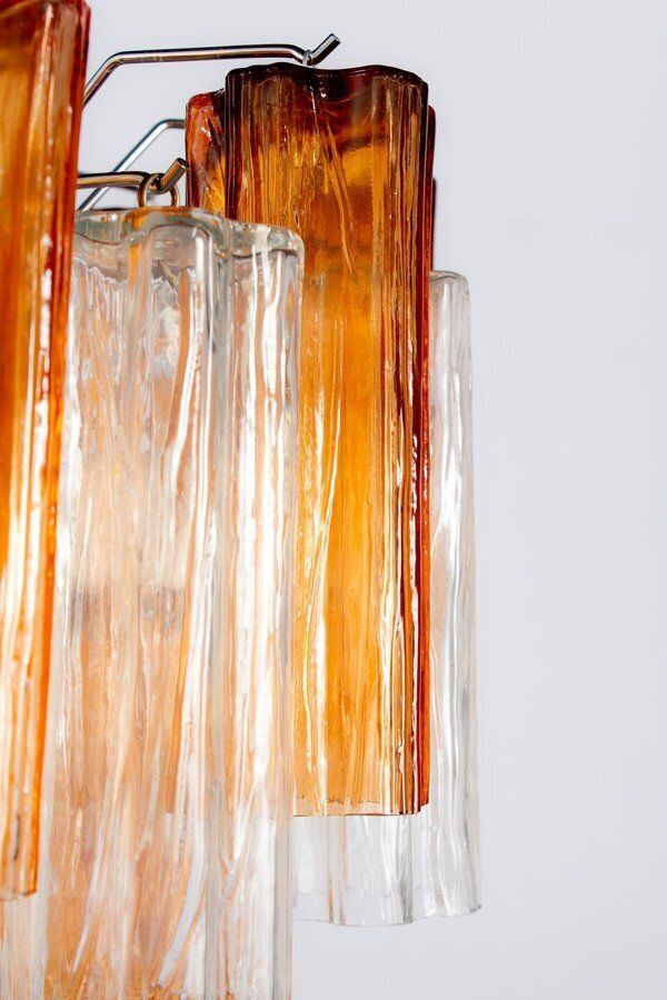 Gold And Clear Murano Glass Tronchi Chandelier, 1970s photo buy