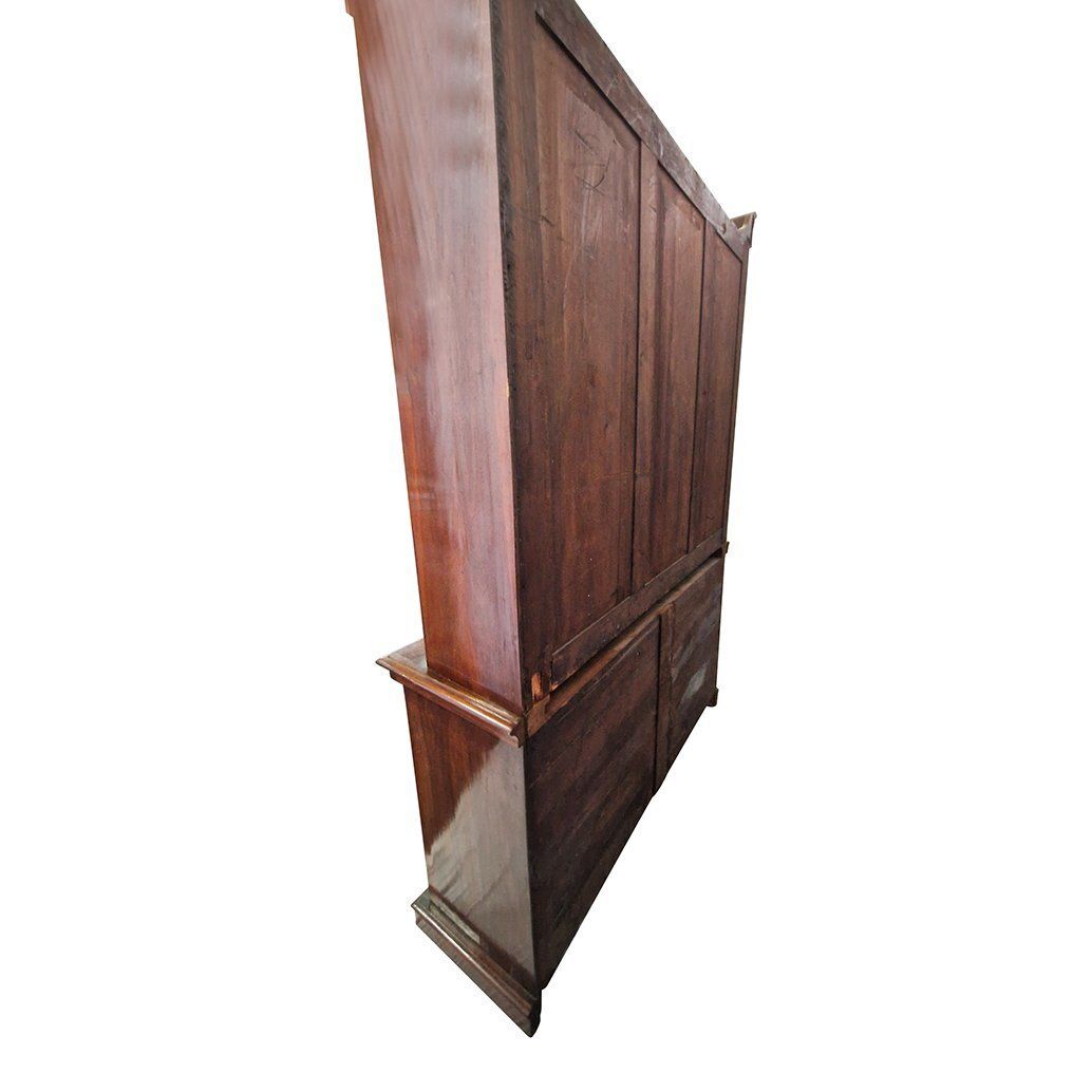 photo furniture Victorian Double Body Display Cabinet In Walnut, 1890s