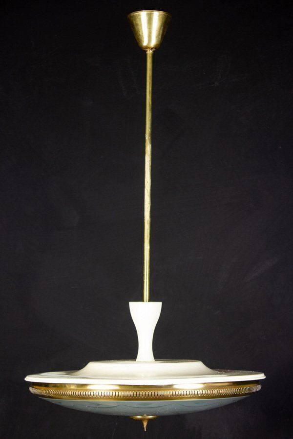 Mid Century Ceiling Fixture Or Pendant By Luigi Brusotti, Italy, 1940 photo for sale