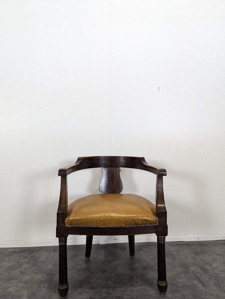 Empire Style Armchair In Mahogany Veneer photo furniture