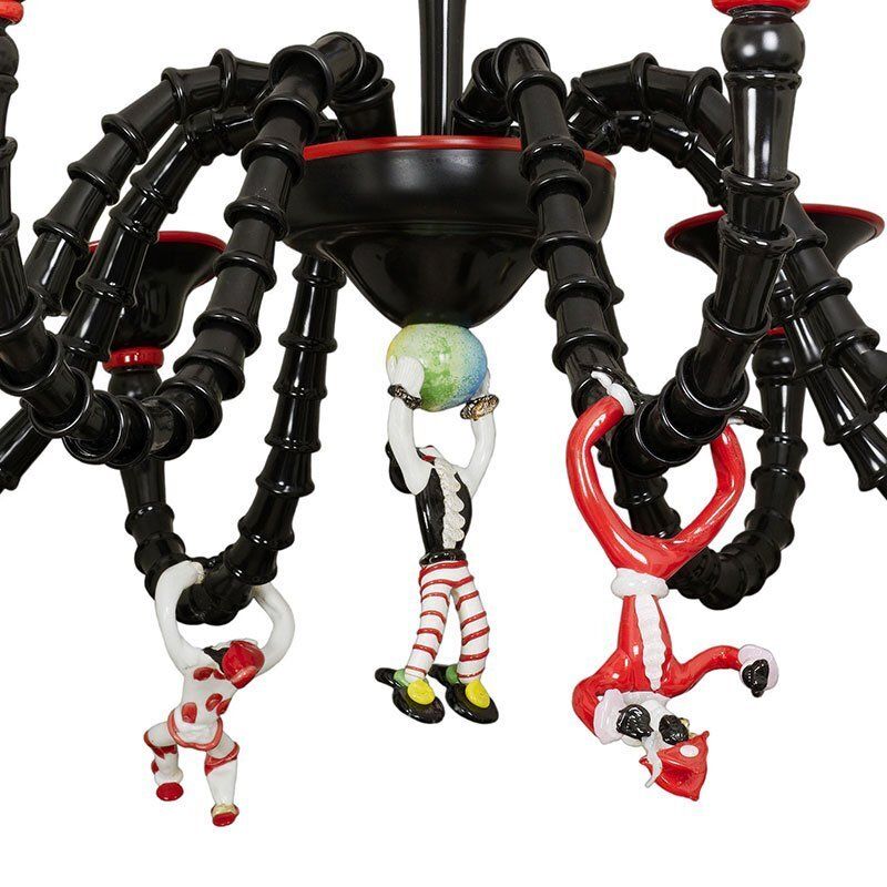 Murano Glass Chandelier With Carnival Characters, 1970s photo Lighting