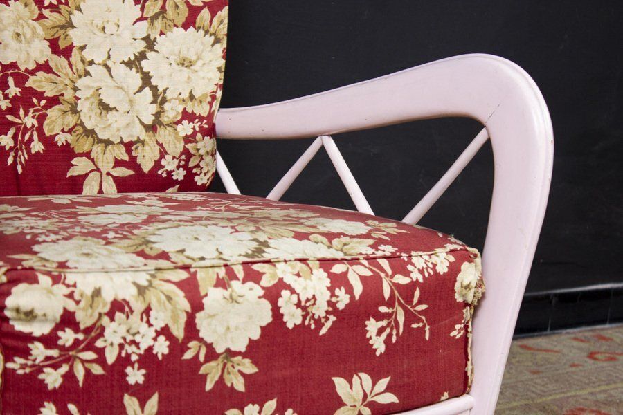 Mid Century Italian Pink Armchairs In The Style Of Paolo Buffa, 1950s photo for sale