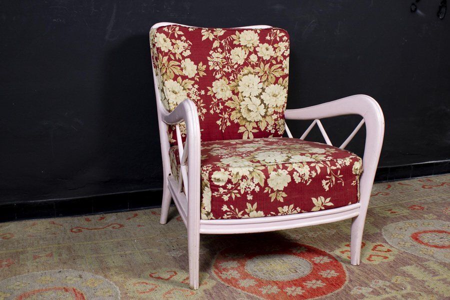 Mid Century Italian Pink Armchairs In The Style Of Paolo Buffa, 1950s photo 6696.0