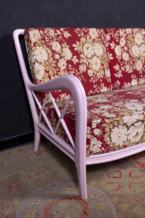 photo vintage Mid Century Italian Pink Armchairs In The Style Of Paolo Buffa, 1950s
