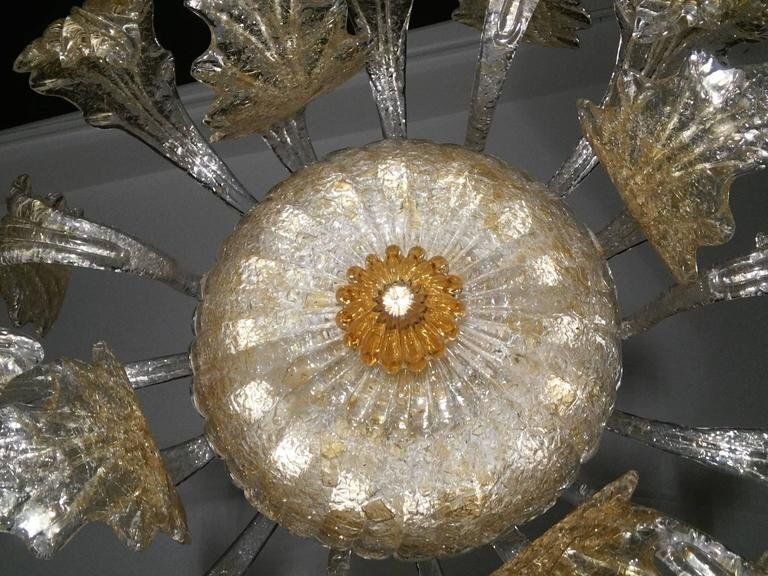 photo for sale Gold Royal Chandelier By Barovier & Toso, 1980s