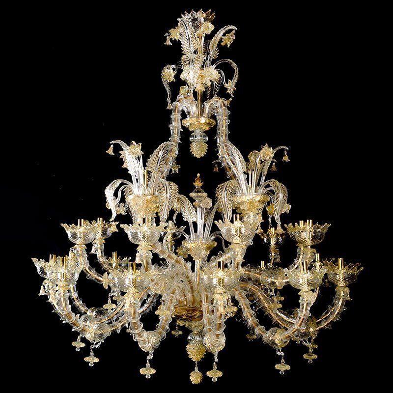Gold Crystal Murano Glass Chandelier, 1980s photo furniture
