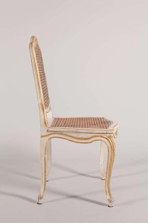 19th Century French Ivory Painted & Parcel Gilt Chairs, Set Of 6 photo Furniture