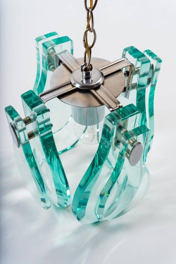 Pendant Lamp In The Style Of Fontana Arte, Italy, 1970s photo for sale