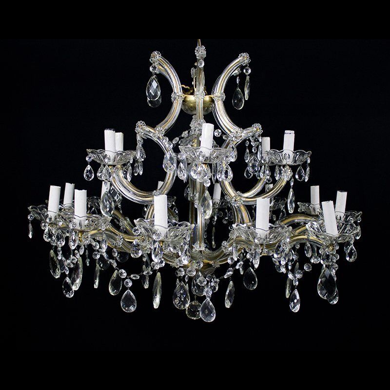 Maria Teresa Chandelier With 18 Lights In Bohemian Crystal, 1950s