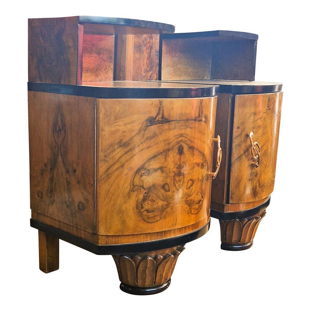 Art Deco Italian Bedside Tables, 1980s, Set Of 2 photo furniture