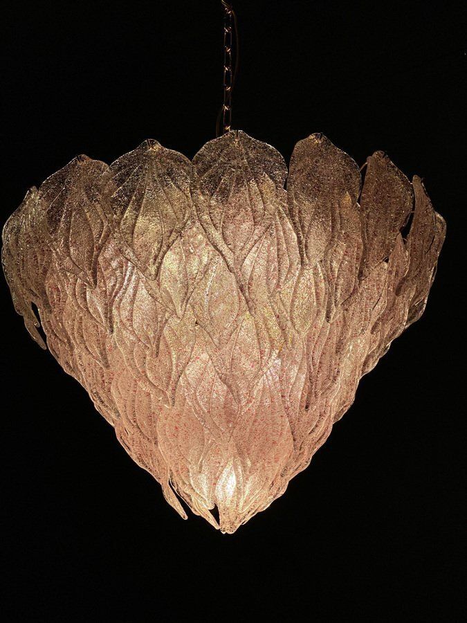 Lighting Pink Murano Glass Polar Chandelier, Italy, 1970s photo