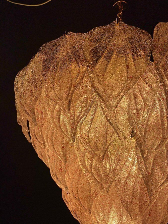 photo vinterior Pink Murano Glass Polar Chandelier, Italy, 1970s