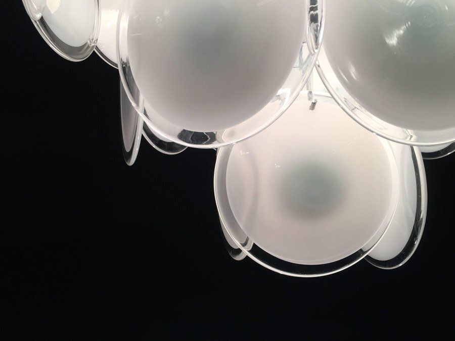 Disc Murano Chandeliers From Vistosi, 1970s, Set Of 4 photo for sale