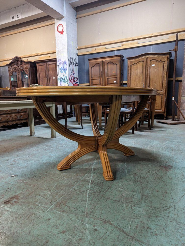 Dining Table & Chairs In Rattan And Oak Veneer, 1980s, Set Of 5 photo 1119.0