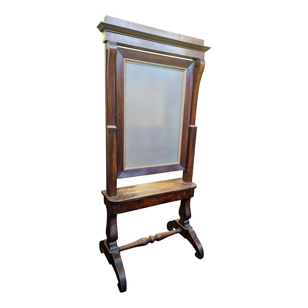 Early 19th Century Psyche In Walnut, Italy, 1980s photo Home Decor