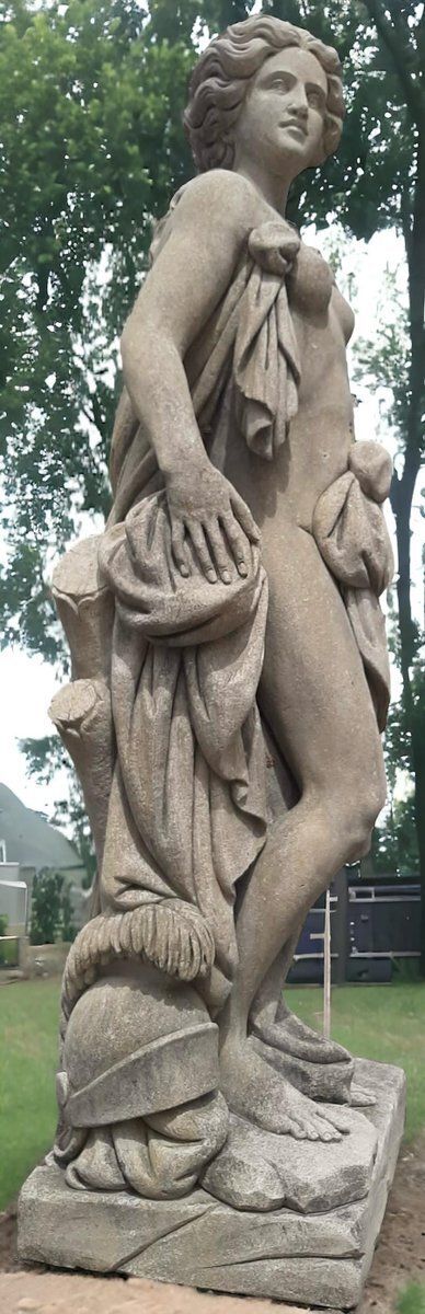 Italian Stone Garden Sculpture Of Roman Mythological Subject Minerva photo Garden Decor