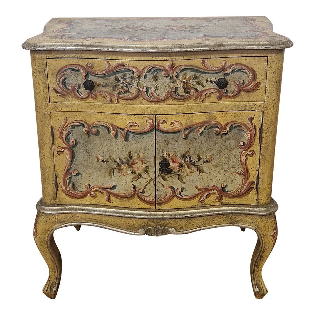 Lacquered Bedside Table With One Drawer And Two Doors, 1980s photo furniture
