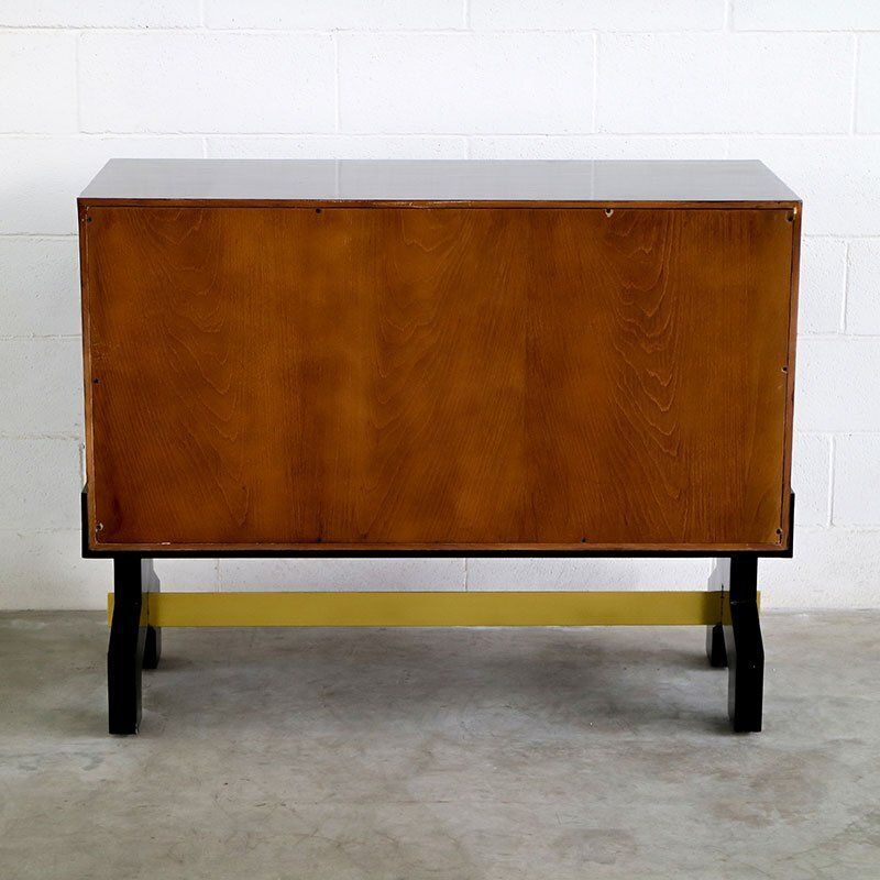 3252.0 Two Door Sideboard In Black Parchment, 1980s photo