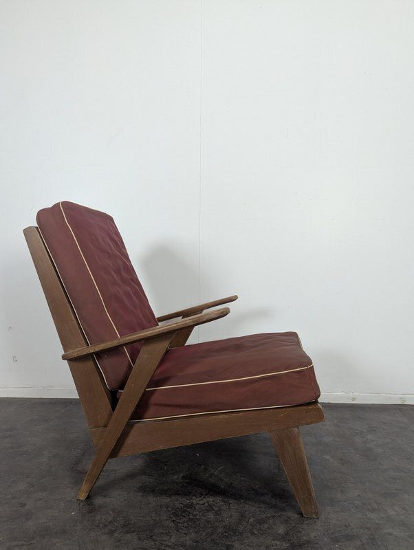 Vintage Reconstruction Armchair With Compass Legs photo for sale