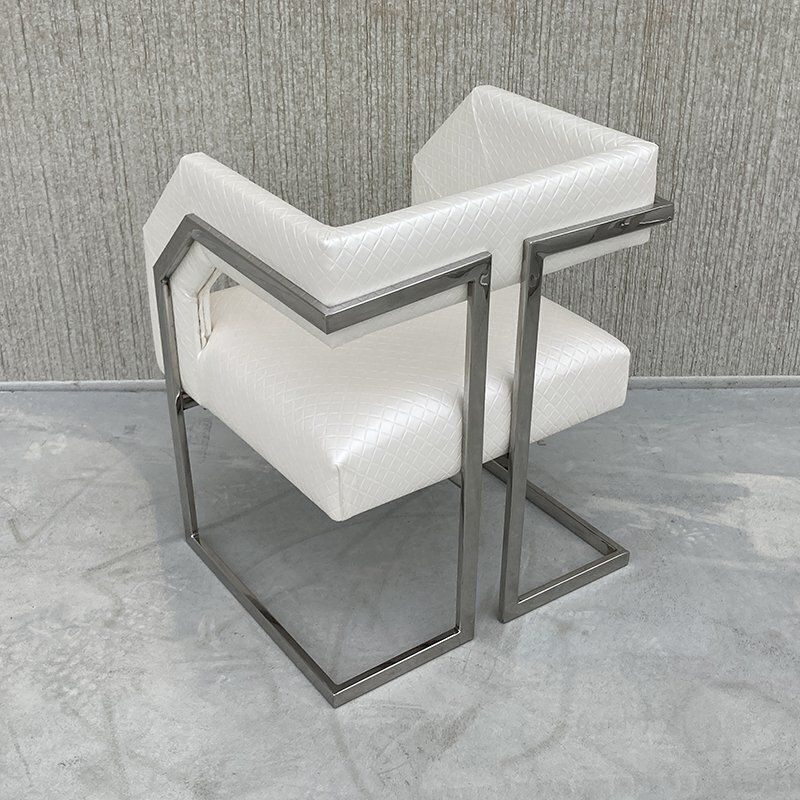 White Eco Leather Armchair, 1980s photo for sale