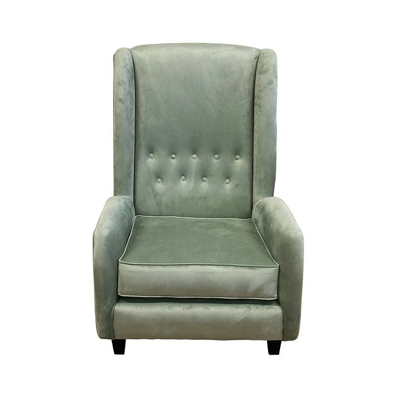Set Of Lounge Chairs In Green Velvet, 1950s photo vinterior