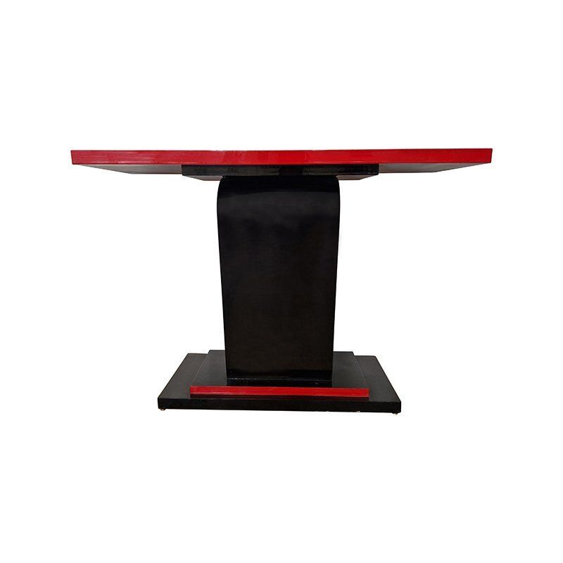 Art Deco Style Double Sided Console In Red And Black Lacquer, 1980s photo for sale