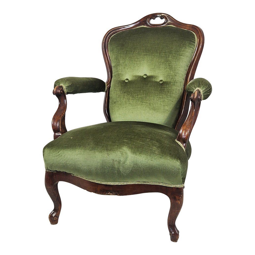 Louis Philippe Wooden Armchair, 1890s photo Furniture