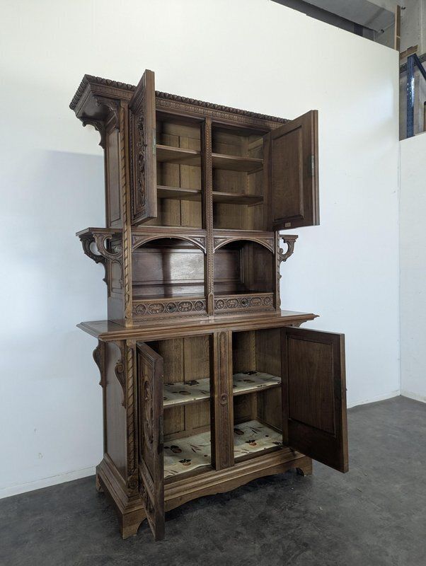 Renaissance Style Walnut Buffet By Mercier photo for sale