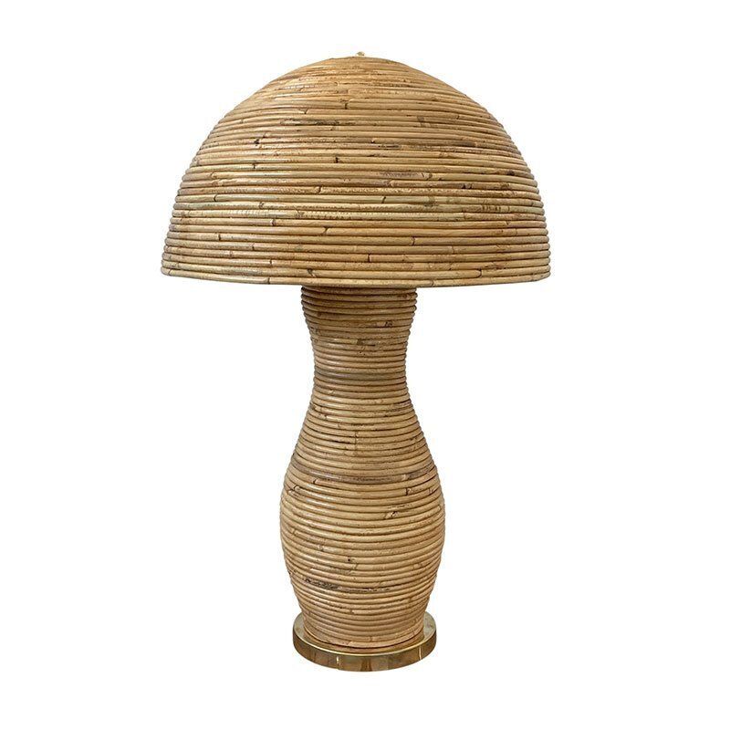 Table Lamps In Bamboo And Polished Brass, 1980s, Set Of 2 photo vintage
