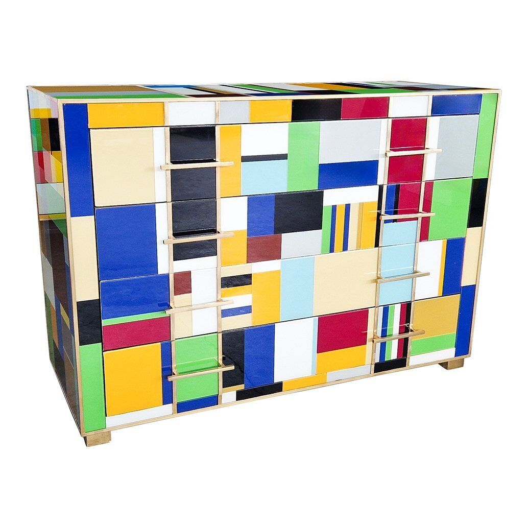 Four Drawer Dresser In Murano Glass, 1980s photo for sale