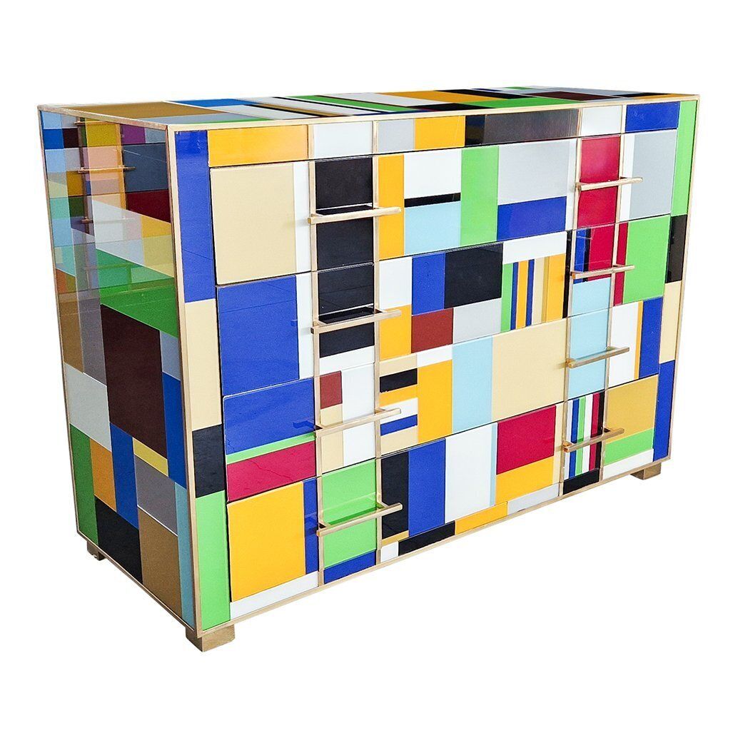 Four Drawer Dresser In Murano Glass, 1980s photo 6252.0