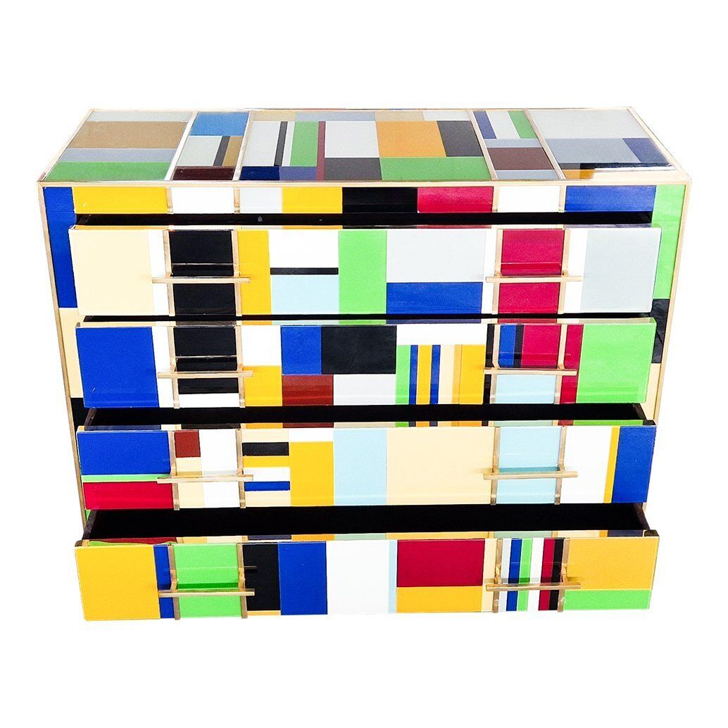 Four Drawer Dresser In Murano Glass, 1980s photo buy