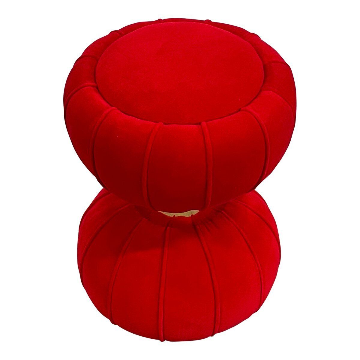 Set Of Clessidra Poufs In Red Velvet., 1990s photo 1696.0