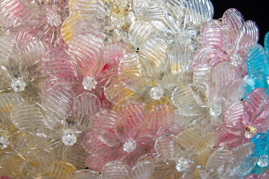 Venetian Ceiling Flower Basket From Barovier & Toso, 1950s photo Lighting