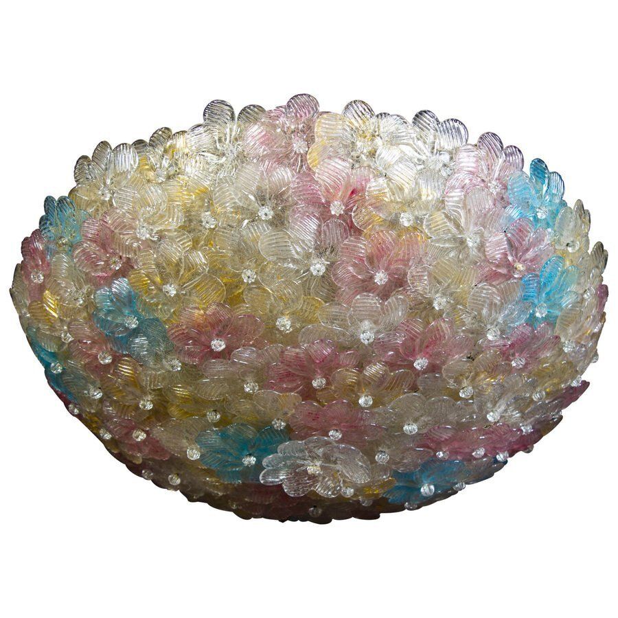 photo furniture Venetian Ceiling Flower Basket From Barovier & Toso, 1950s