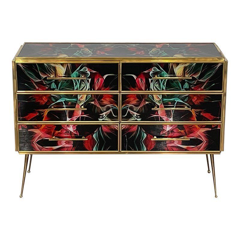 Multicolor Murano Glass Dresser, 1980s