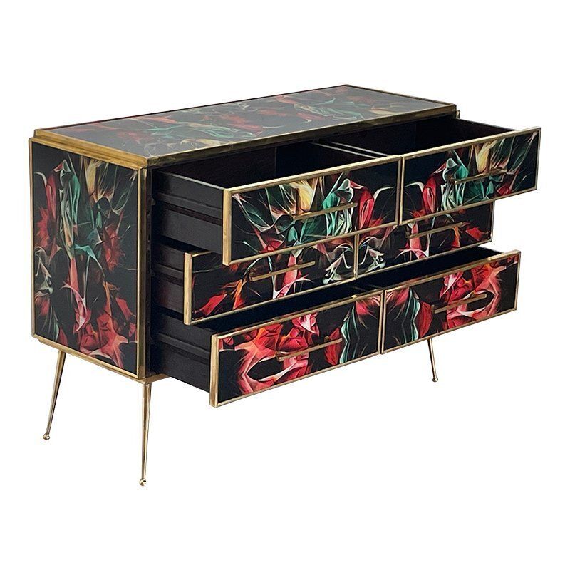 photo furniture Multicolor Murano Glass Dresser, 1980s