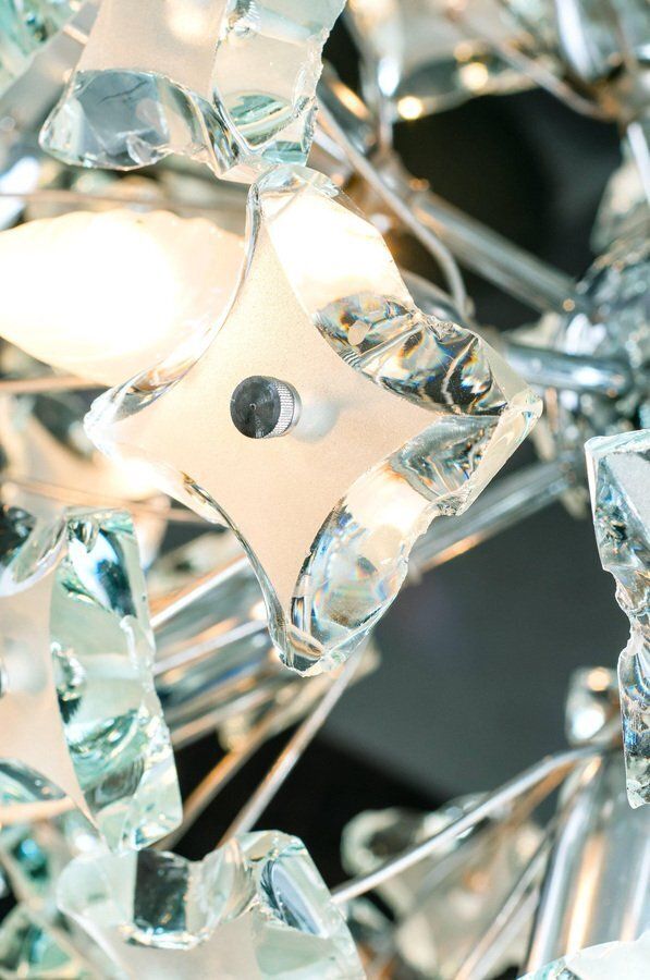 Sputnik Cut Glass Chandelier From Fontana Arte, 1960s photo vintage