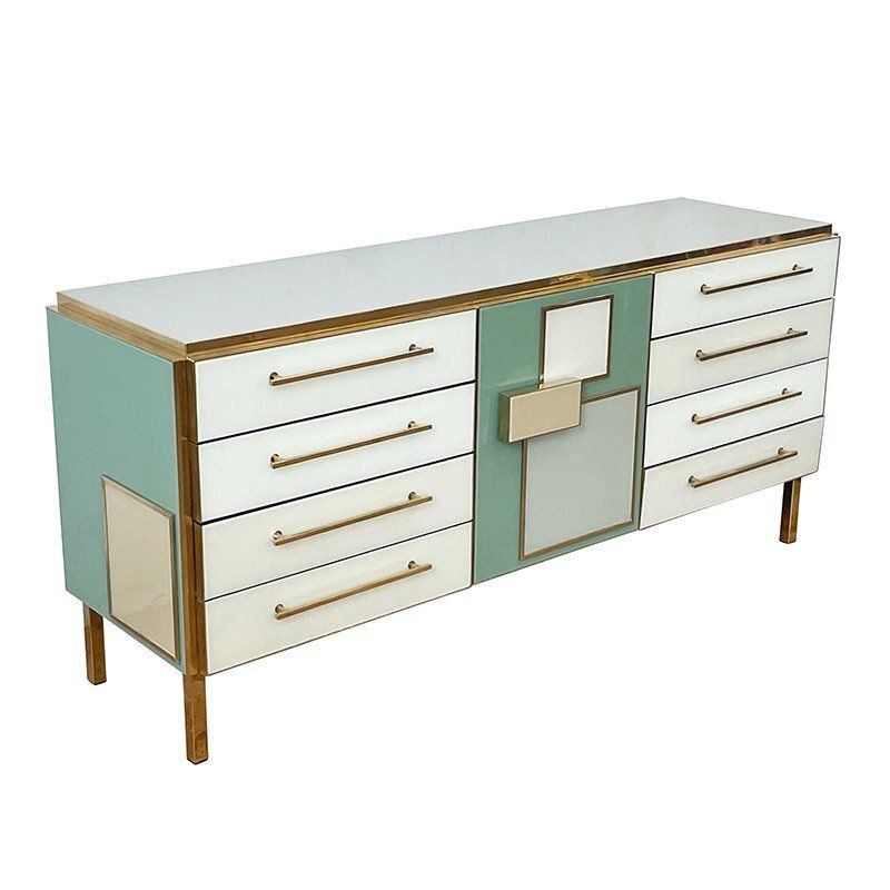Glass Dresser With Central Door, 1980s